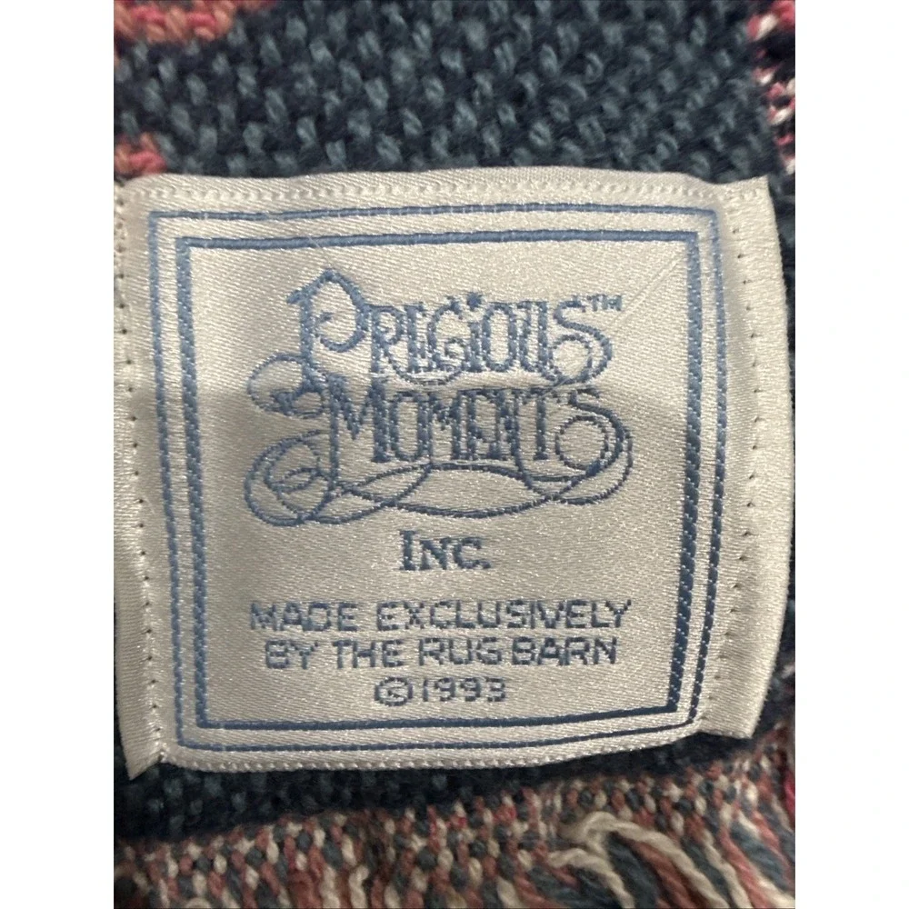 Vintage 1993 Precious Moments Cotton Throw Tapestry Blanket Nothing Sweeter